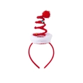 Cerchietto rosso natalizio con molla, campanellini colorati e base in morbido peluche - Molla rossa