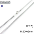 Silver flat snake bone chain necklace in stainless steel, width 3mm, length 500mm - 500mm x 3mm / Silver (KN203513-Z)