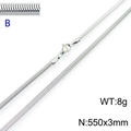 Polished silver stainless steel snake chain necklace 550mm long and 3mm wide - 3mm Steel Color 55cm