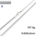 Silver stainless steel snake chain necklace 3mm width 600mm length with lobster clasp - 3mm Steel Color 60cm