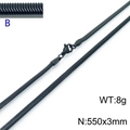 Minimalist black stainless steel snake chain necklace with lobster clasp 550x3mm - Black 3mm Width 550mm Length(KN203520-Z)