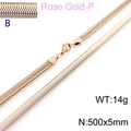 Elegant rose gold plated stainless steel flat snake chain necklace 5mm width - Rose Gold 5mm Width 500mm Length(KN203540-Z)