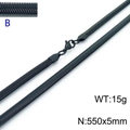 Black stainless steel flat snake chain necklace with 550mm length and 5mm width - Black 5mm Width 550mm Length(KN203544-Z)