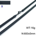 Sleek black titanium steel flat snake chain necklace with lobster clasp 600x5mm - Black 5mm Width 600mm Length(KN203545-Z)