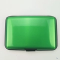 Green aluminum card holder with RFID protection and a sleek brushed metal finish - Green