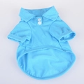 Sky blue mesh dog polo shirt with breathable fabric and classic button collar style - XS / Blue