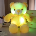 Luminous yellow plush teddy bear with LED lights and Press Here button function - Yellow Bear