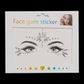 Detailansicht irisierender Tropfen-Gesichtsschmuck für Festival-Make-up auf Karte - Stil 1003