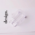 Mini transparent suitcase jewelry box with white retractable handle and moving wheels - White