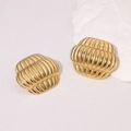Pendientes de linterna retro en acero inoxidable chapado en oro de 18k - Dorado