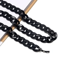 Detalle de cadena para gafas en acrílico negro brillante con enganches plateados - Negro (1)