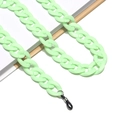 Detail of mint green matte acrylic link chain for eyewear with rubber loop fasteners - 11 Matte Mint Green