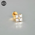 Four Cubic Zirconium Stones - Gold / 1.2*8mm