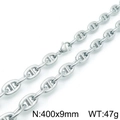 Collana a catena ancora argento lucido 400x9mm con chiusura a moschettone e peso 47g - Collana da 40cm (KN289592-Z) / Color Acciaio