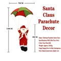 Christmas Santa Claus parachute hanging ornament in red and green 140cm x 70cm - 90cm