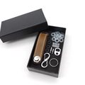 Detailed set of brown leather key organizer with metal rings and screws in a gift box - Crazy Horse Brown