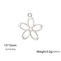 Minimalist silver stainless steel cherry blossom pendant charm with 13x12mm dimensions - Cherry Blossom / Silver