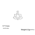 Silver hollow lotus flower stainless steel pendant for DIY jewelry 11x11mm - Small Lotus / Silver
