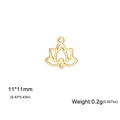 Golden stainless steel lotus flower charm 11x11mm for DIY jewelry making pendants - Small Lotus / Gold