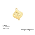 Golden fan-shaped stainless steel mini charm connector in 14x12mm size for DIY jewelry - Shell / Gold