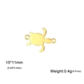 Golden turtle charm pendant in 304 stainless steel, size 15x11mm for jewelry making - Turtle / Gold