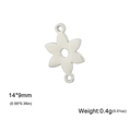 Silver stainless steel lotus flower pendant 14x9mm for DIY jewelry making charm - Six-Petal Flower / Silver