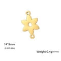 Golden lotus flower shape stainless steel DIY jewelry charm measuring 14x9mm - Six-Petal Flower / Gold