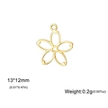 Mini 13x12mm golden stainless steel cherry blossom charm for DIY jewelry making - Cherry Blossom / Gold