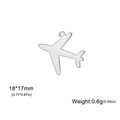 Polished stainless steel 304 airplane mini charm for DIY jewelry, size 18x17mm - Airplane / Silver