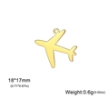 Golden airplane-shaped 304 stainless steel DIY mini pendant for jewelry, 18*17mm size - Airplane / Gold