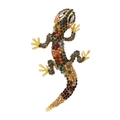Lizard brooch in gold-tone metal with vibrant multi-colored crystal rhinestones - Multicolor Style (DW0133)