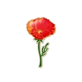 Broche exquise en émail avec coquelicot rouge, tige verte et bordure en métal doré - Style Coquelicot Rouge(C2871-1)