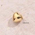 Perline Dorate A Forma Di Cuore Di Piccole Dimensioni Color Oro Chiaro [12x12 Mm (apertura: 2 Mm)] | 1 Pezzo/confezione