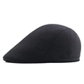 Classic dark grey wool blend newsboy flat cap with warm lining and vintage British style - 58-59cm / Gray