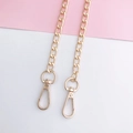 Detailed macro view of 110cm gold metal chain strap with dual rotating lobster clasps - 8mm NK Chain Gold / 120cm
