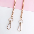Close-up of rose gold metal box chain strap with swivel lobster clasps for bags - 6mm Box Chain Gold / 120cm