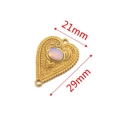 Vista dettagliata del connettore per orecchini a cuore con misure 21 mm e 29 mm - 21mmx29mm / Bianco (Colore Opale)