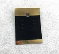 Detail der schwarzen Samt-Ohrringkarte mit Goldfolienprägung und Fashion Jewelry-Text - Gold mit Beflockung