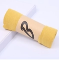 Rolled yellow cotton linen scarf with elegant brown paper sleeve packaging - 160*50CM / Yellow