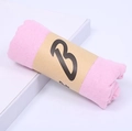 Pink cotton linen scarf rolled with paper packaging featuring a black B letter - 160*50CM / Pink