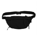 Bolso de pecho urbano negro minimalista con múltiples bolsillos y correa ajustable - Negro