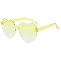 Rimless yellow transparent heart-shaped sunglasses with lightweight resin frame and lenses - Two-tone C8