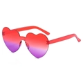 Translucent red heart sunglasses with trendy red-purple gradient lenses for summer - Two-tone C26