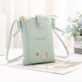 Mini sac à bandoulière vert pour téléphone avec texte Go Away et motifs cactus - Cactus / Vert Menthe