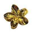 Elegant gold plumeria flower hair claw clip with a glossy polished metallic finish - Plated Plumeria [Gold]