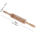 Close-up of engraved Christmas rolling pin with reindeer and snowflake patterns - No. 4 - Gingerbread Man & Reindeer Pattern