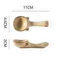 Handmade tan ceramic spoon with vintage stoneware texture measuring 11cm length - Stoneware Spoon