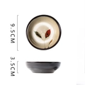 Piattino per salse in ceramica con foglie dipinte, diametro 9,5 cm e altezza 3,5 cm - Foglie Colorate