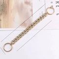 Detail of gold rhinestone Cuban chain for clog shoes showing 230mm length and spring rings - 15 Rhinestone Acrylic (Gold) with Large Buckle
