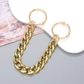 Thick golden acrylic chain shoe accessory with dual spring ring clasps for clogs - Acrylic Gold Chain